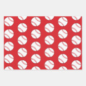 Baseball Ball Pattern Speler Kinder Naam Verjaarda Inpakpapier Vel (Voorkant 2)
