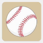 Baseball Ball Vierkante Sticker (Voorkant)