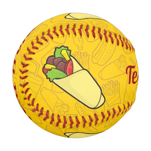Baseball Balle de base-ball Tortilla Sandwich Wrap (Dos Droite)