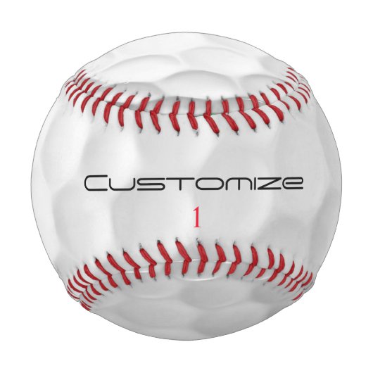 Baseball Balle de golf blanche texturée avec nom et numéro (Devant)