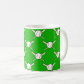Baseball - Balls & Bats Seamless Pattern Koffiemok (Voorkant rechts)