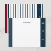 Baseball Bar Mitzvah Hartelijk dank Notitiekaartje (Voorkant / Achterkant)