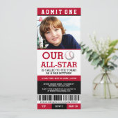 Baseball Bar Mitzvah Invites Kaart (Staand voorkant)