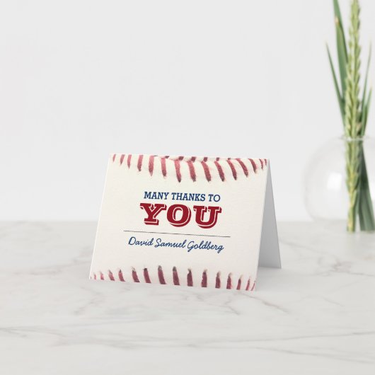 Baseball Bar Mitzvah Merci Note (Devant)