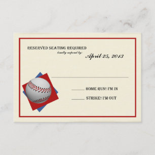 Baseball Bar Mitzvah Reageer RSVP Kaartje