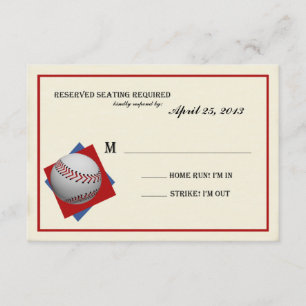  Baseball Bar Mitzvah Reageer RSVP Kaartje