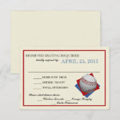  Baseball Bar Mitzvah Reageer RSVP Kaartje (Voorkant / Achterkant)