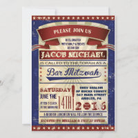 BASEBALL Bar Mitzvah uitnodiging