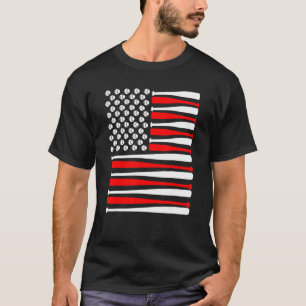 Baseball Bat Balls Patriotic American USA Vlag T-shirt