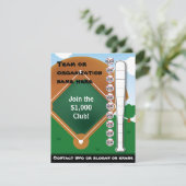 Baseball Bat Chart and Invitation Kaart (Staand voorkant)