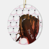 Baseball Bat Glove Foto Ornament (Links)