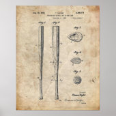 Baseball Bat Patent Poster (Voorkant)