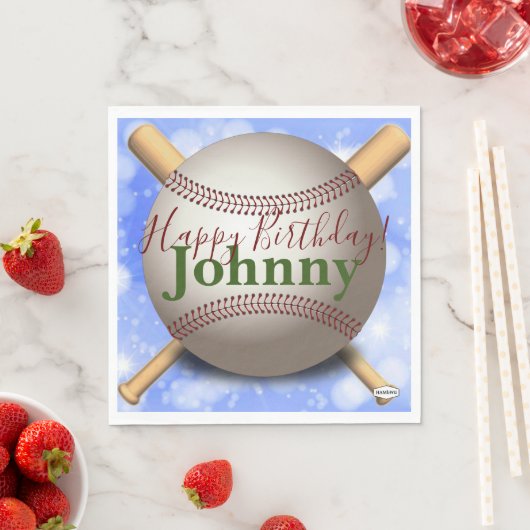 Baseball & Bat Persoonlijk Napkin HAMbWG Servet (Insitu)