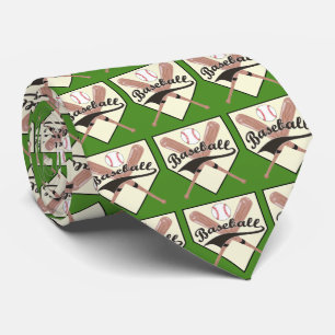 Baseball Bats Ball en Base Necktie Stropdas