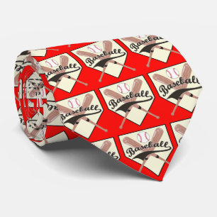 Baseball Bats Ball en Base Necktie Stropdas