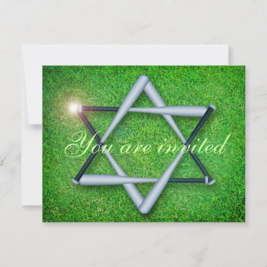 Baseball bats Bar/Bat Mitzvah-uitnodiging Kaart (Voorkant)