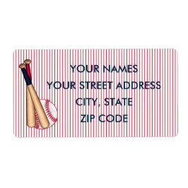 Baseball Bats Red Stripes Verzendlabels Etiket