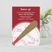 BASEBALL Batte Up Anniversaire Invitation (Debout devant)