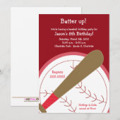 BASEBALL Batte Up Anniversaire Invitation (Devant / Derrière)
