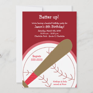 BASEBALL Batte Up Anniversaire Invitation