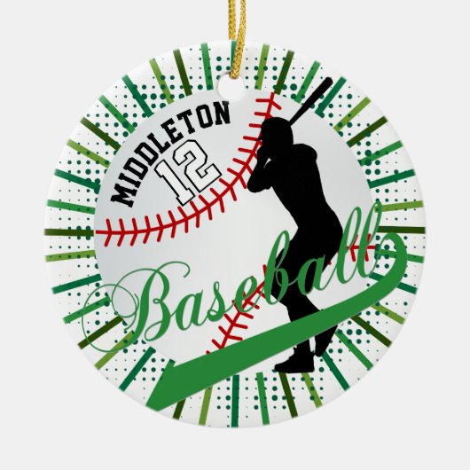 Baseball ⚾ Batter Design - Groen Keramisch Ornament (Voorkant)