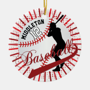 Baseball ⚾ Batter Design - Rood Keramisch Ornament