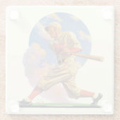 Baseball Batter Glazen Onderzetter (Achterkant)