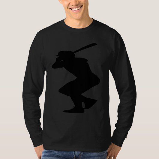 Baseball Batter Silhouette T-shirt (Voorkant)