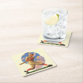 Baseball Batter Vierkante Kartonnen Onderzetter (Insitu)