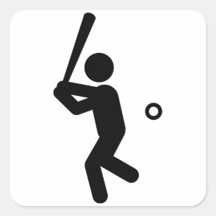 Baseball Batter Vierkante Sticker