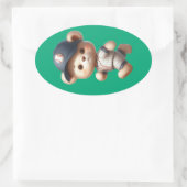Baseball Bears 1 Oval Sticker (Sac)