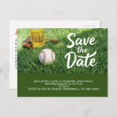 Baseball behalve de datum met glas bier briefkaart (Voorkant / Achterkant)