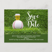Baseball behalve de datum met glas bier briefkaart (Voorkant)