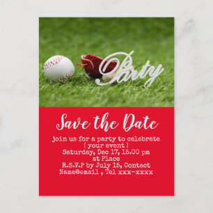 Baseball behalve de datum van de Baseball Party Briefkaart
