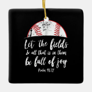 Baseball Bijbel Verse Cute Christelijk Psalm 96 Keramisch Ornament