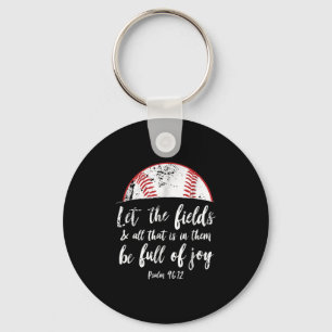Baseball Bijbel Verse Cute Christelijk Psalm 96 Sleutelhanger