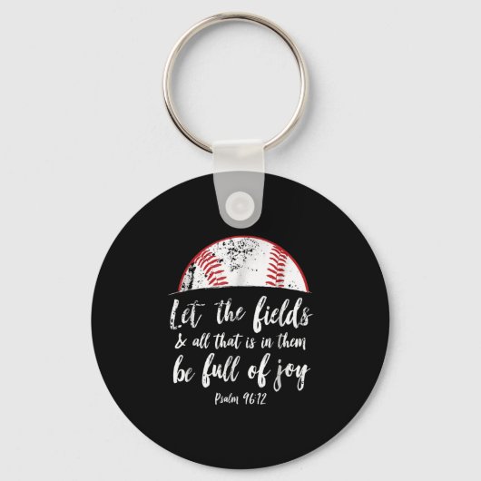 Baseball Bijbel Verse Cute Christelijk Psalm 96 Sleutelhanger (Voorkant)