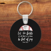 Baseball Bijbel Verse Cute Christelijk Psalm 96 Sleutelhanger (Voorkant)
