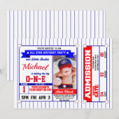 Baseball Birthday - 5x7 - Babys First Birthday Kaart (Voorkant / Achterkant)