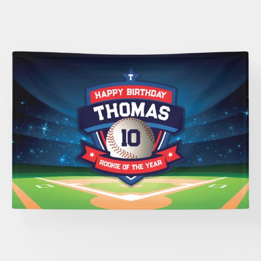 Baseball Birthday banner backdrop (Horizontaal)