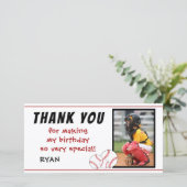 Baseball Birthday Bedankt voor je fotokaart (Staand voorkant)