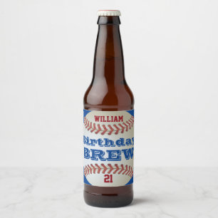 Baseball Birthday Brew Bier Etiket