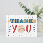Baseball Birthday Dank je kaarten (Staand voorkant)