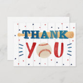 Baseball Birthday Dank je kaarten (Voorkant / Achterkant)