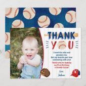 Baseball Birthday Dank je kaarten (Voorkant / Achterkant)