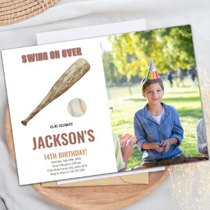 Baseball Birthday Invitatie met foto Kaart