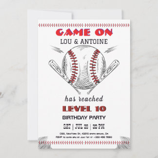 Baseball Birthday Invitation