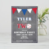 Baseball Birthday Invitation Boy 2e verjaardag Kaart (Staand voorkant)
