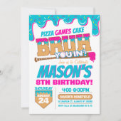 Baseball Birthday Invitation Drip Bruh Theme (Devant)