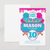 Baseball Birthday Invitation Drip Theme (Devant / Derrière)